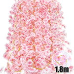 guirlande fleurs artificielles rose clair modernes intérieur mariage anniversaire baby shower clips fixations 180cm