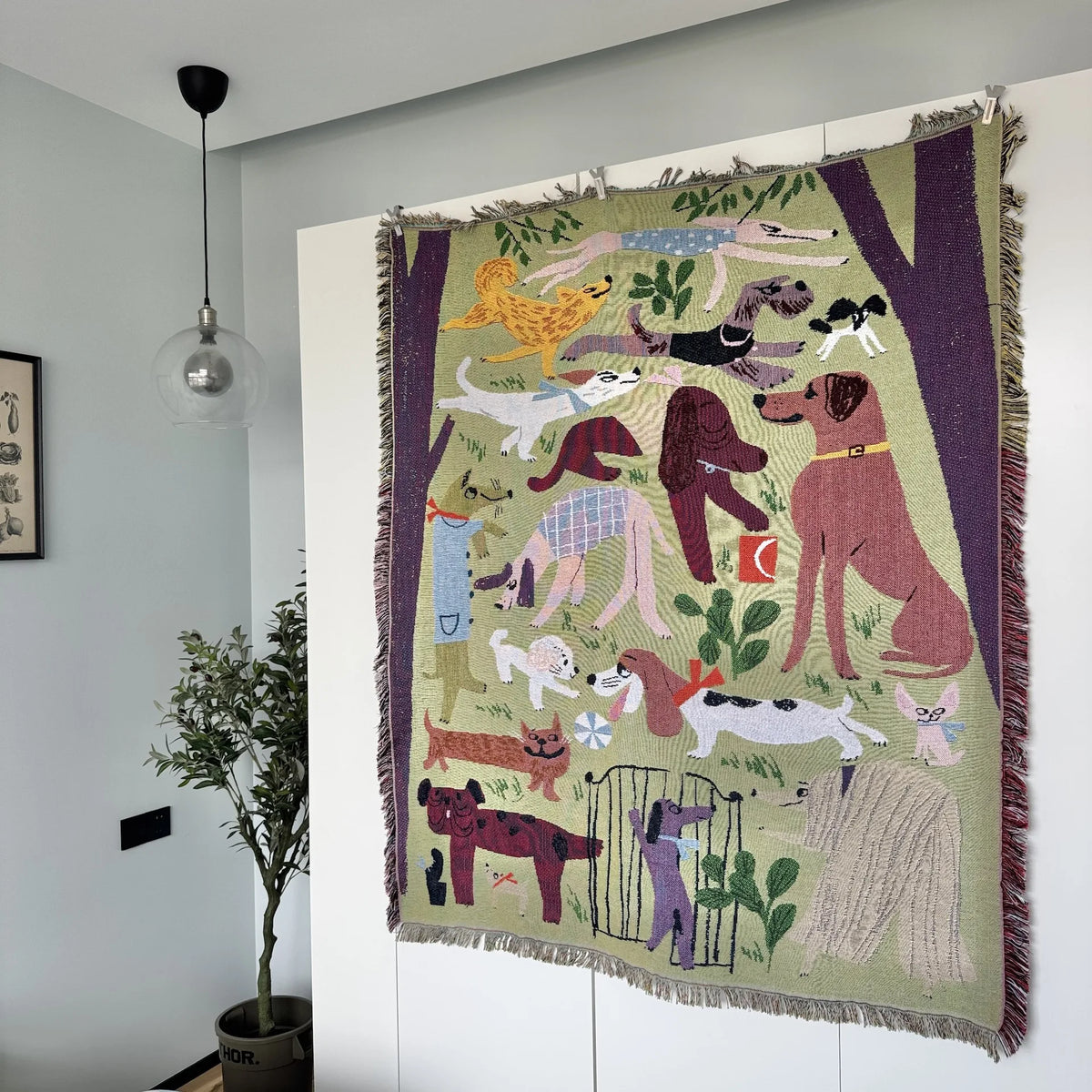 tapis vintage artisanal chats feuilles animaux portable printemps automne maison camping pique nique
