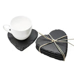 coasters noirs naturels résistants chaleur minimaliste hexagonaux carrés cœur ronds