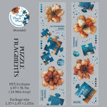 ruban décoratif multicolore fleurs puzzles adhésif vintage romantique scrapbook papeterie art fleurs imprimées