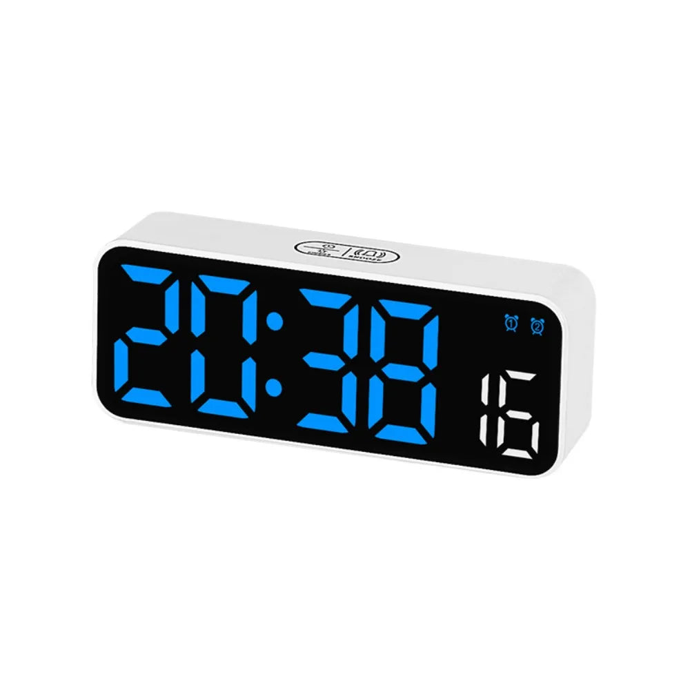 horloge numérique affichage LED noir blanc vert orange bleu moderne minimaliste