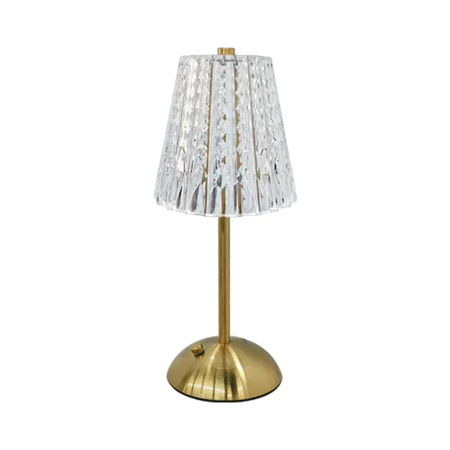 lampe table or blanc transparent moderne motifs géométriques rechargeable tactile