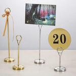 porte cartes support métal or noir argent moderne minimaliste anneau circulaire transparent table forêt
