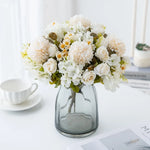 bouquet fleurs artificielles velours rose blanche intérieur décoration mariage anniversaire classique