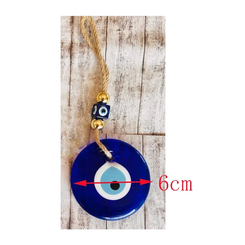 pendentif œil malheur bleu foncé oeil blanc cordelette traditionnel protection maison