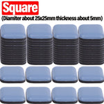 protecteurs meubles adhésifs bleu clair ronds lisses antiusure sol moderne 25x25mm 25mm diamètre 4mm