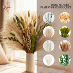 bouquet fleurs séchées pampas eucalyptus naturel rustique décoration maison anniversaire fêtes