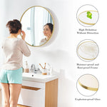 miroir rond or cadre doré moderne support mural chambre salon durable élégant autonomepage num