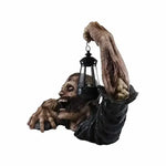 décoration zombie halloween résine gris lanterne transparente vêtements usés horreurextérieur