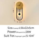 applique murale moderne horloge LED contemporain éclairage quotidien noir doré fixée mur