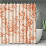 rideau douche floral rose rouge orange blanc motifs floraux décoratifs opaques variable