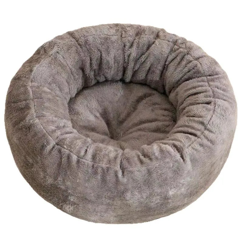 coussin velours doux confortable rond animaux beige marron intérieur hiver étéversible