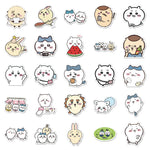 stickers kawaii dessins animés blanc beige bleu rose vert noir 10pcs 30pcs 50pcs