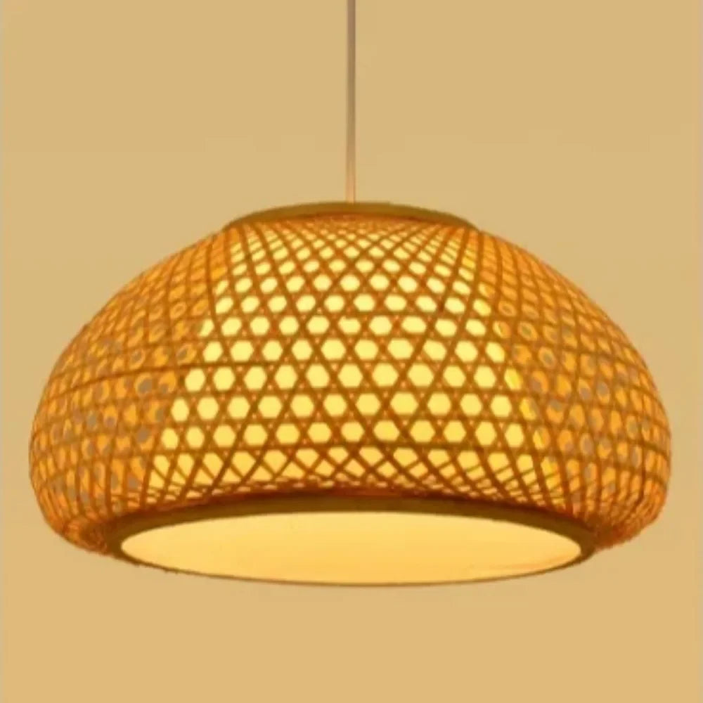 lampe suspendue moderne rustique rotin naturel salon chambre e27 plafonnier boîte opaque chaînes