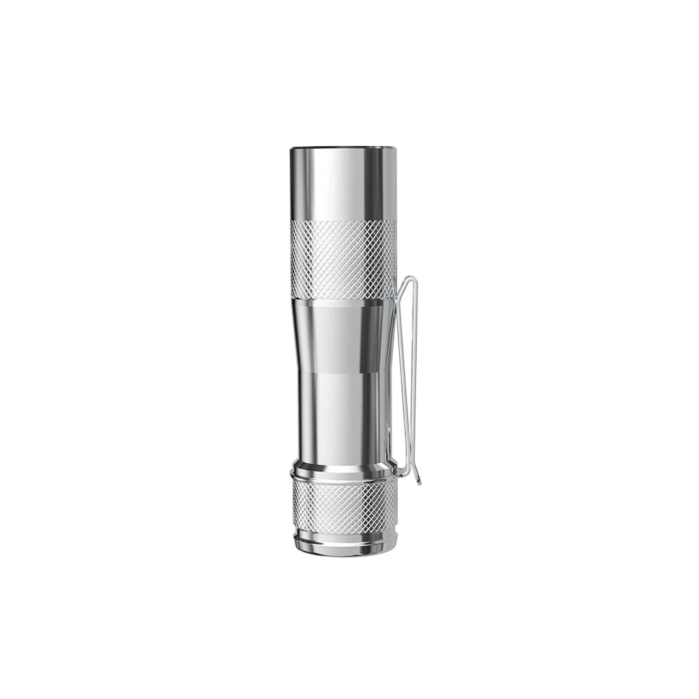 lampe torche vert olive noir argent texture antidérapante clip modernisée compacte