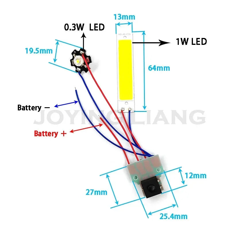 composant électronique led blanc jaune noir bleu vert interrupteur batterie câbles plaque support bricolage