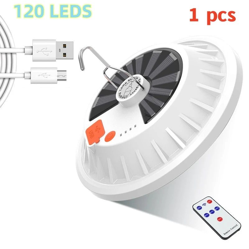 lampe solaire rechargeable camping urgence extérieure blanc gris orange moderne technologie