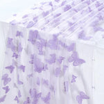 nappe décorative transparente papillons brodés rose violet blanche festive romantique table anniversaire élégante événementière