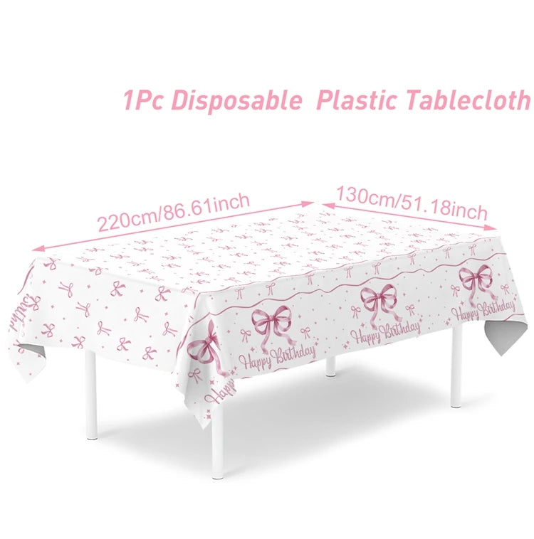 nappe blanche rose imperméable huile réutilisable arcs roses points dorés festive maison