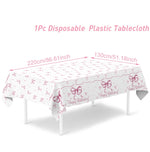 nappe blanche rose imperméable huile réutilisable arcs roses points dorés festive maison