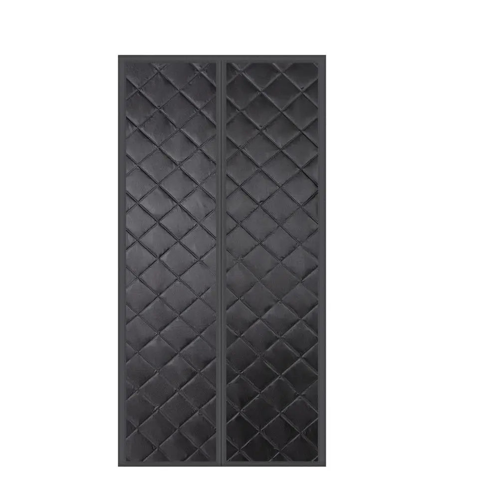 rideau porte isolant thermique épais motif quilté anti froid anti bruit intérieur moderne noir