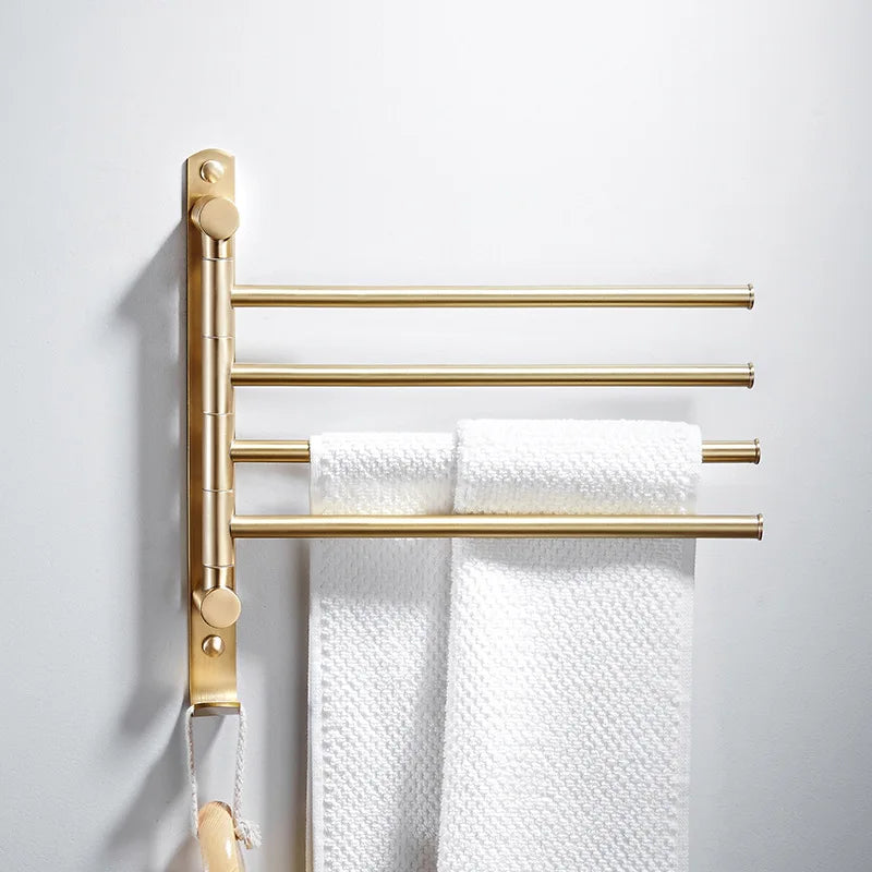 porte serviettes mural doré lisses moderne vis fixations serviettes gant bain