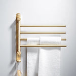 porte serviettes mural doré lisses moderne vis fixations serviettes gant bain