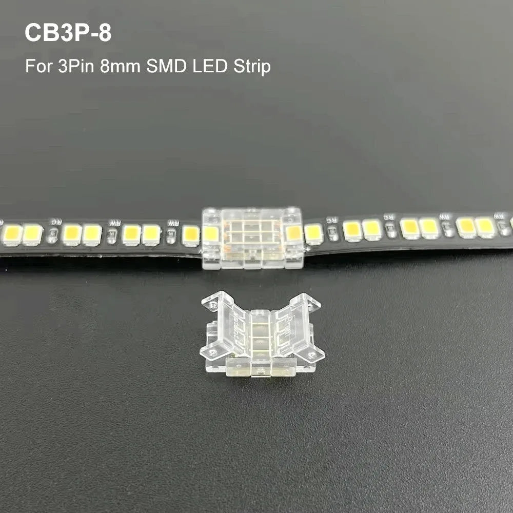 connecteur led transparent moderne clips intégré 24v basse tension broches led intégrées pratique