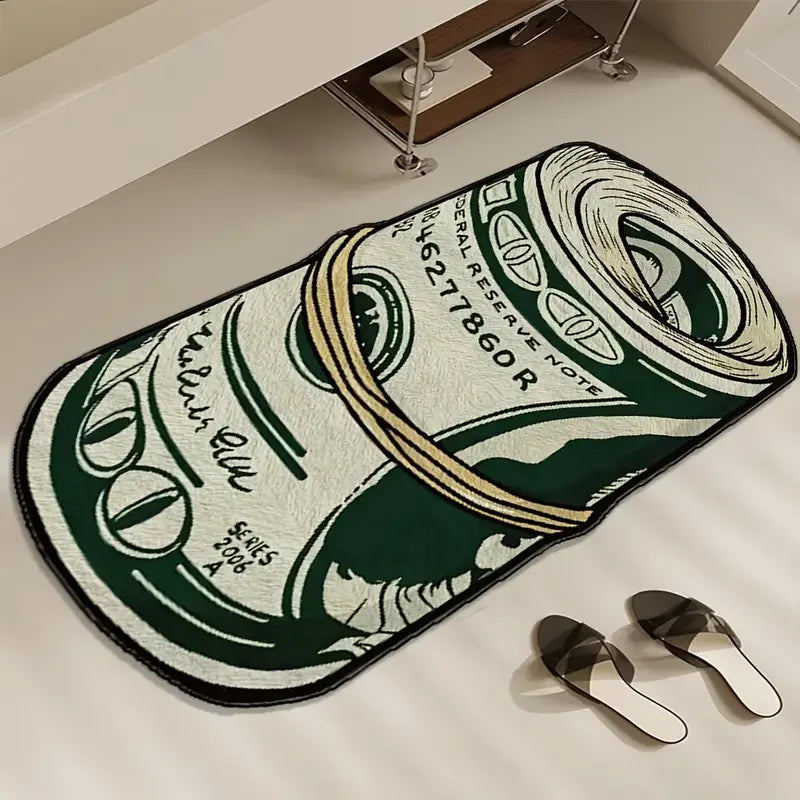 tapis vert beige blanc billets banque moderne antidérapant polyester intérieur chambre bain cuisine