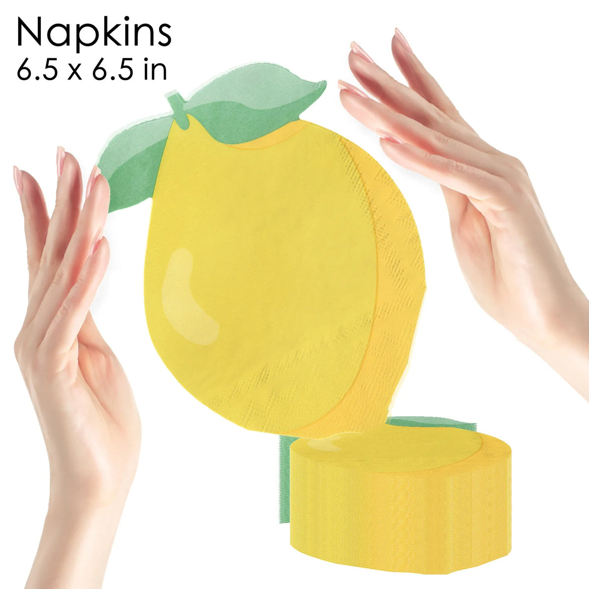 serviettes papier festives citron fleurs géométriques jaune vert bleu opaques 20 40 60 pièces