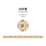 ruban adhésif vintage rétro motifs anciens chiffres lettres opacité beige noir scrapbooking diy