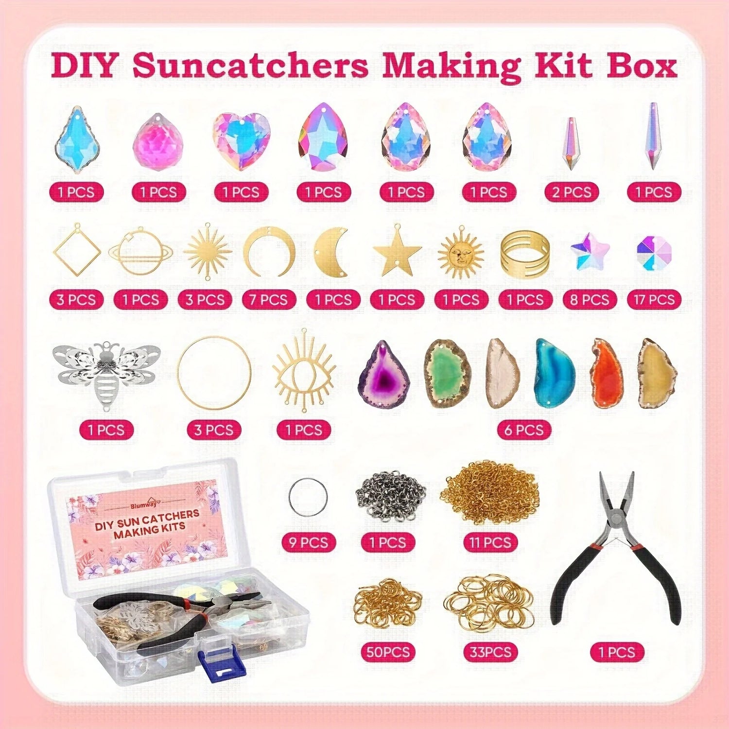 Suncatcher assemblé accroché sur une fenêtre intérieure