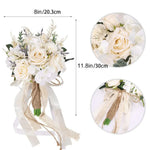 Bouquet fleurs artificielles mariage blanc crème vert violet clair romantique vintageintérieurDecoration