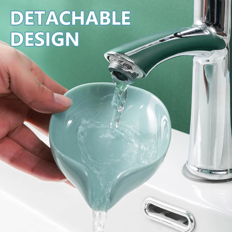 support savon moderne plastique blanc vert pastel texture gouttes d'eau fixé ventouse plateau douche