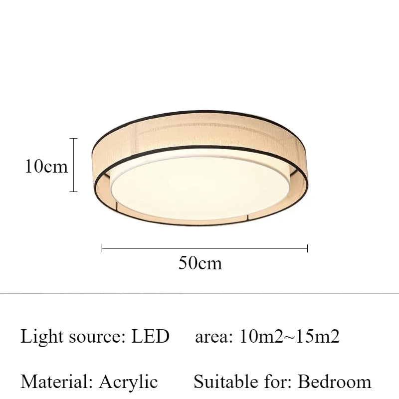plafonnier led tissu moderne opalescent beige clair noir éclairage quotidien minimaliste