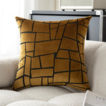 coussins décoratifs géométriques modernes polyester opaques vert foncé gris orange jaune fixés