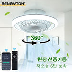 ventilateur led moderne blanc easy clean télécommande lumineuses chambre salle manger