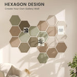 panneaux hexagonaux decoratifs mur modernes texturés beige marron vert gris kit diy affichage photos