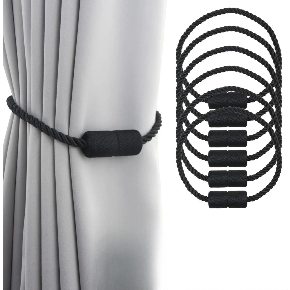 boucles rideau moderne vis fixations tissu cheveux synthétiques beige noir or gris minimaliste 2pcs