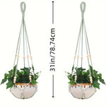 porte pots suspendus tressés vert menthe bohème bois plante grimpante pot céramique