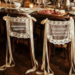 décoration mariage just married rubans satin dentelle romantique vintage chaise anniversaire festivitésscrição