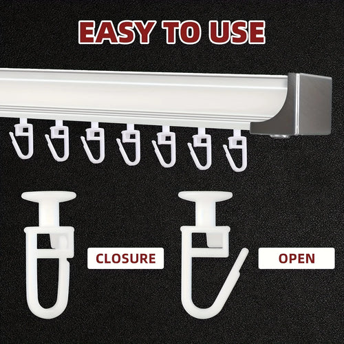 crochets rideau blancs plastique moderne 120 pièces suspension verrouillable pliable chambre bains