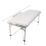 draps housses jetables blancs texture moderne table massage coussin cou