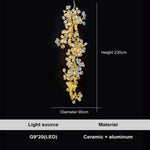 lustre suspendu moderne blanc doré petals mat cuisine salon chambre principal