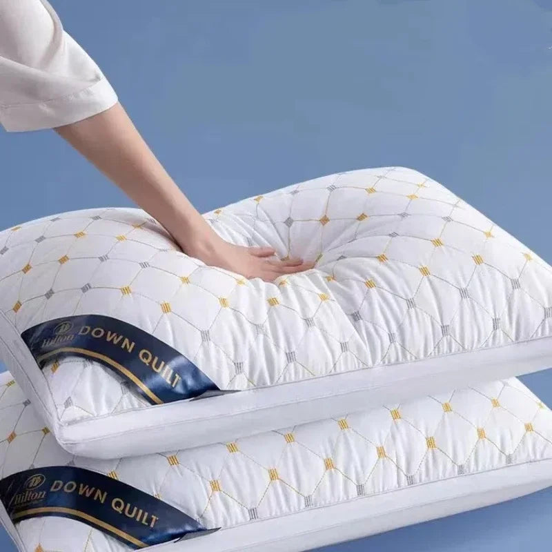 oreiller motif géométrique blanc gris jaune polyester moderne literie dormir protection cervical