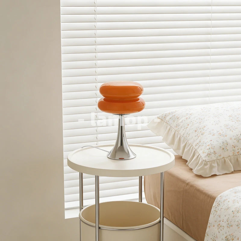 lampe table moderne verre orange opale flux lumineux 60 nordique sans marque