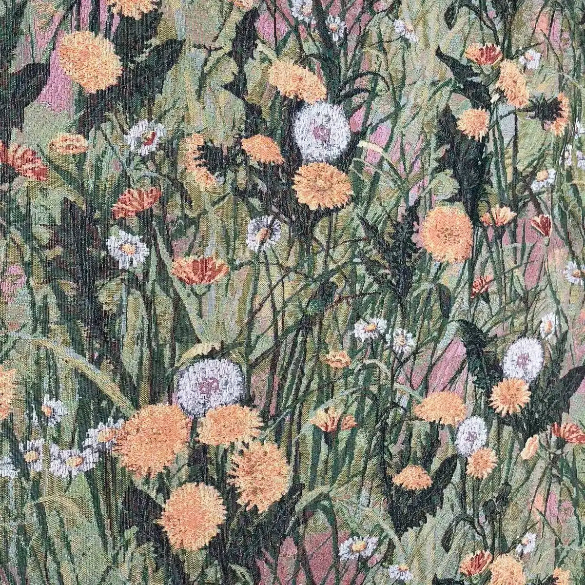 tissu chenille polyester opaque fleurs motifs peinture huile sofa coussin diyversible tablecloth nappe