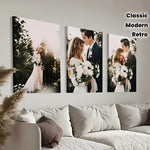 toile impression personnalisée mariage bleu pastel jaune orange classique moderne rétro decoration mur