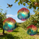 spirales decoratives anti oiseaux multicolore moderne artistique fil suspension jardin decoextérieur reflet