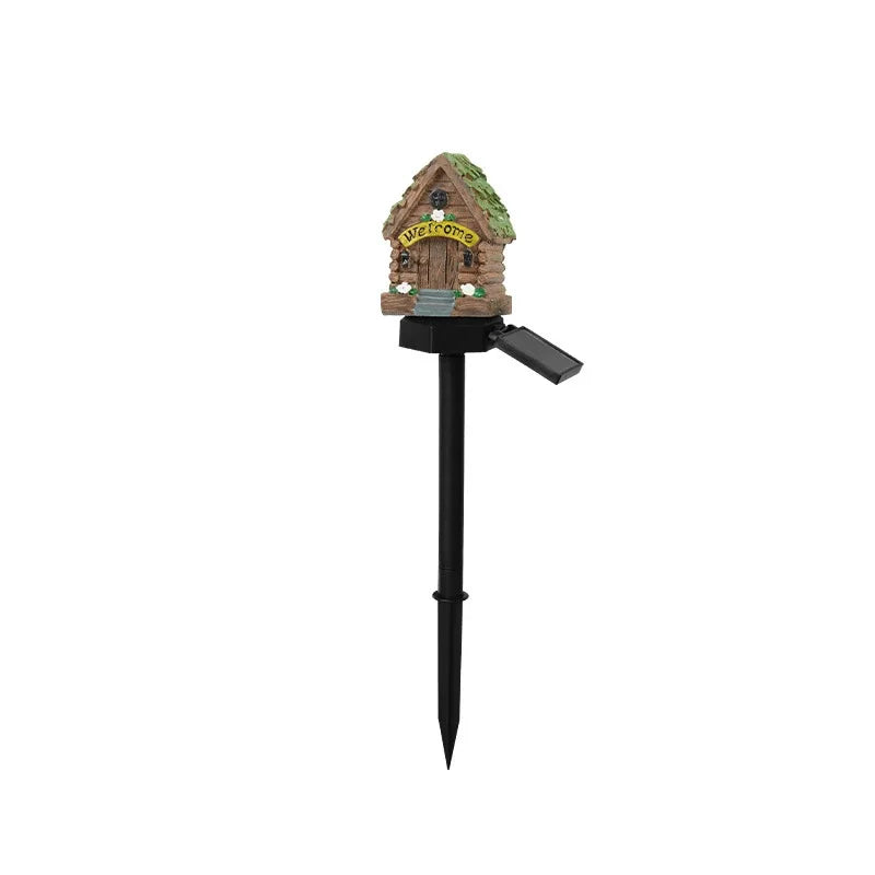 lampe solaire extérieure blanc rouge bleu vert marron texture résinée motifs floraux décoration jardin